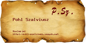 Pohl Szalviusz névjegykártya